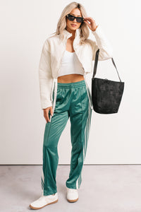 Snow Calls Cropped Bomber Jacket (Off White) - NanaMacs