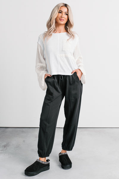 Let’s Stay In Crochet Patchwork POL Top (Off-White) - NanaMacs