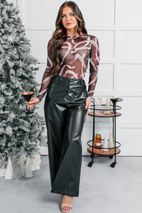 More Than Usual Wide-Leg Faux Leather Pant (Black) - NanaMacs