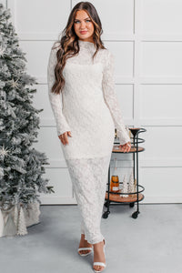 Heavenly Her Floral Mesh Maxi Dress (Ivory) - NanaMacs