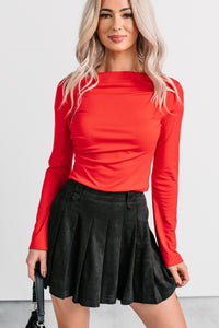 Entirely Effortless Long Sleeve Top (Red) - NanaMacs