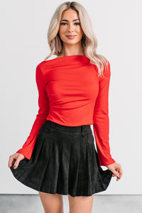 Entirely Effortless Long Sleeve Top (Red) - NanaMacs