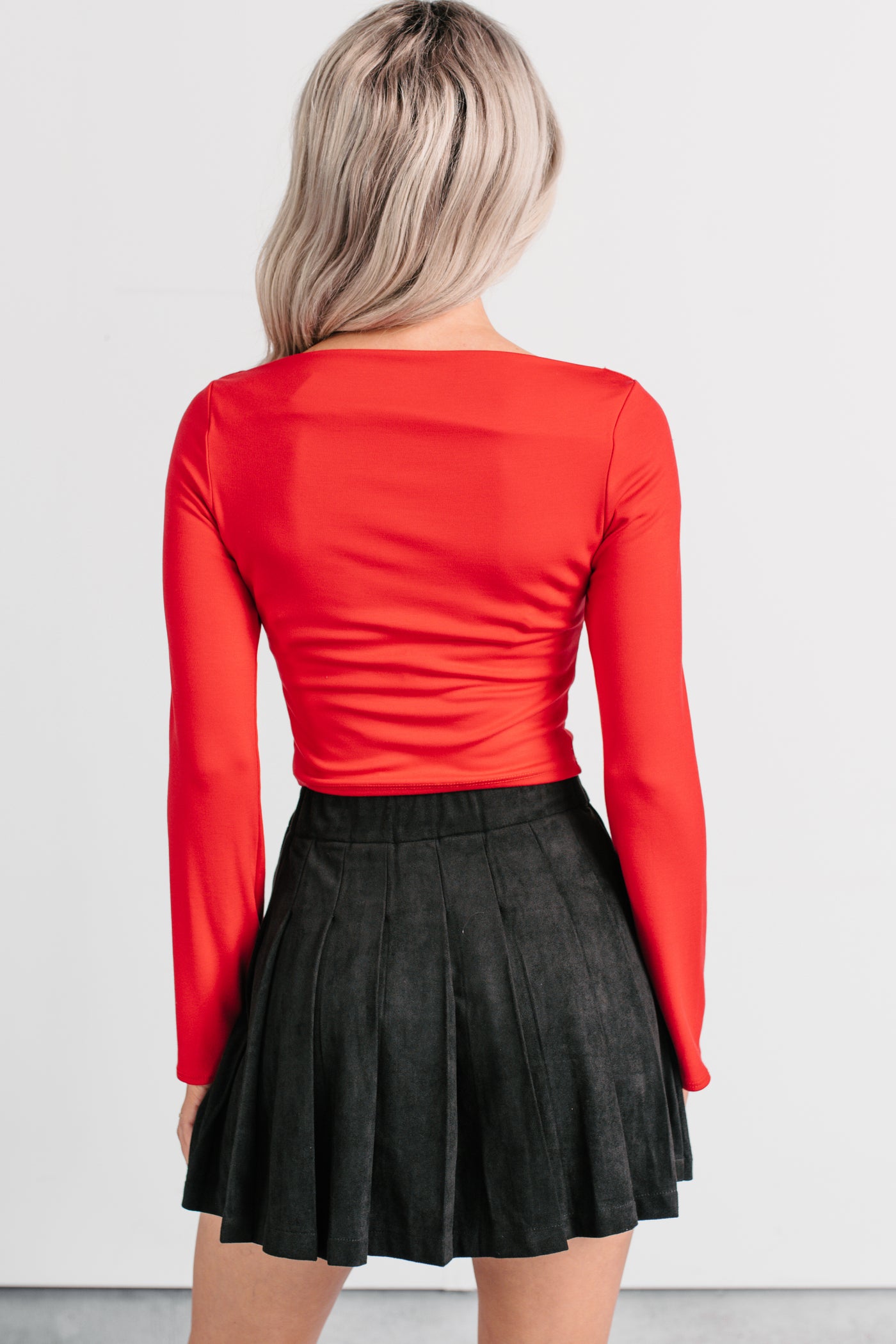 Entirely Effortless Long Sleeve Top (Red) - NanaMacs