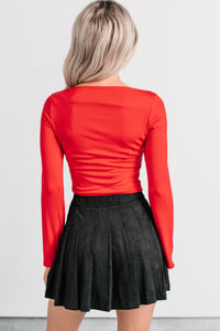 Entirely Effortless Long Sleeve Top (Red) - NanaMacs