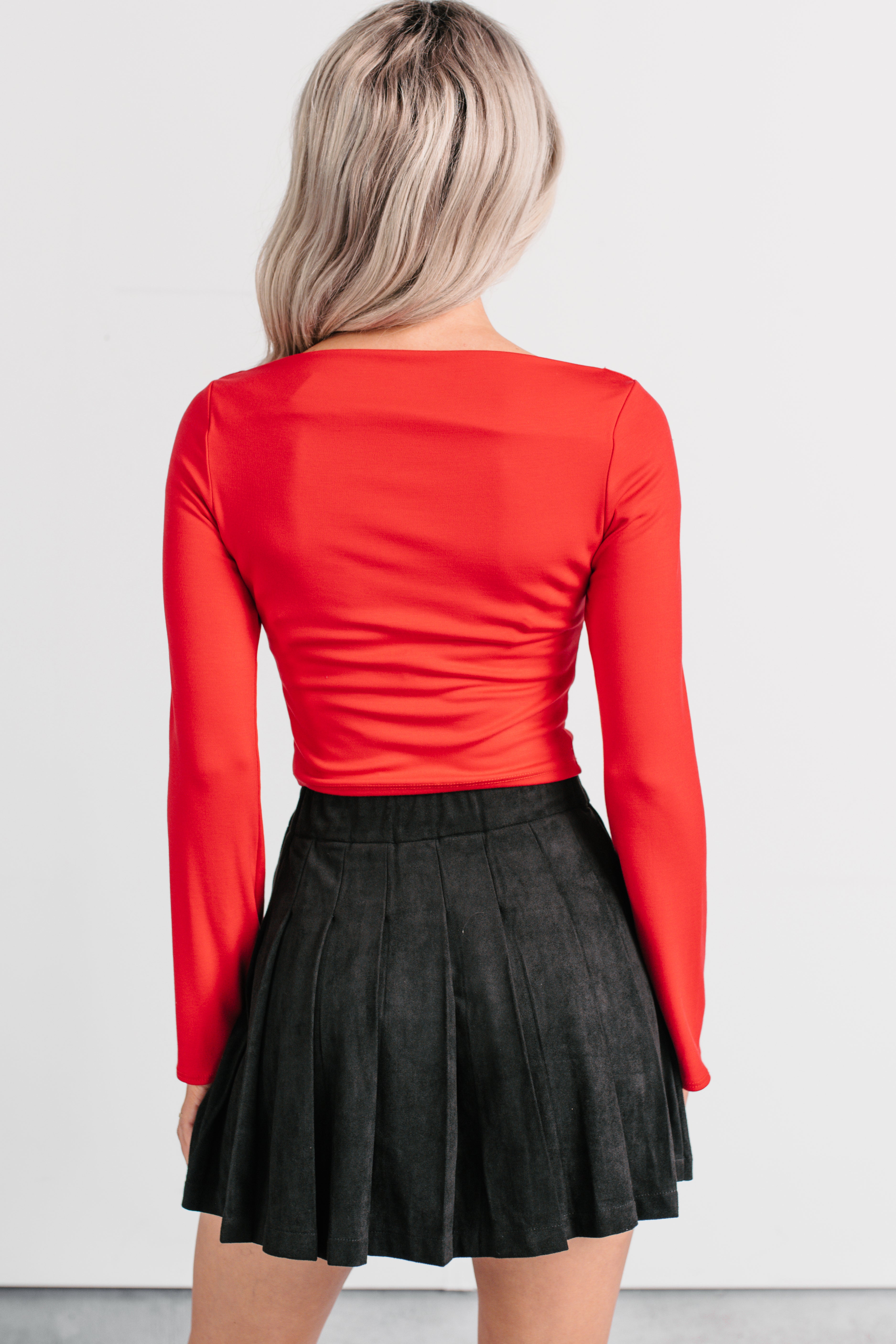 Entirely Effortless Long Sleeve Top (Red) - NanaMacs
