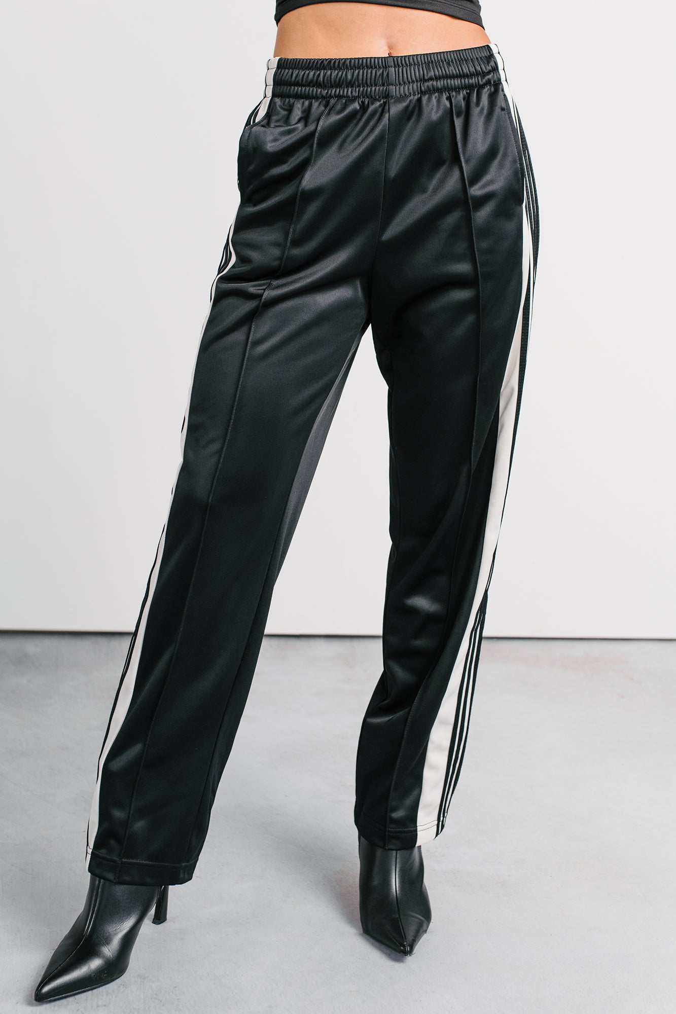 Athletic Ambition Side Snap Track Pants (Black) - NanaMacs