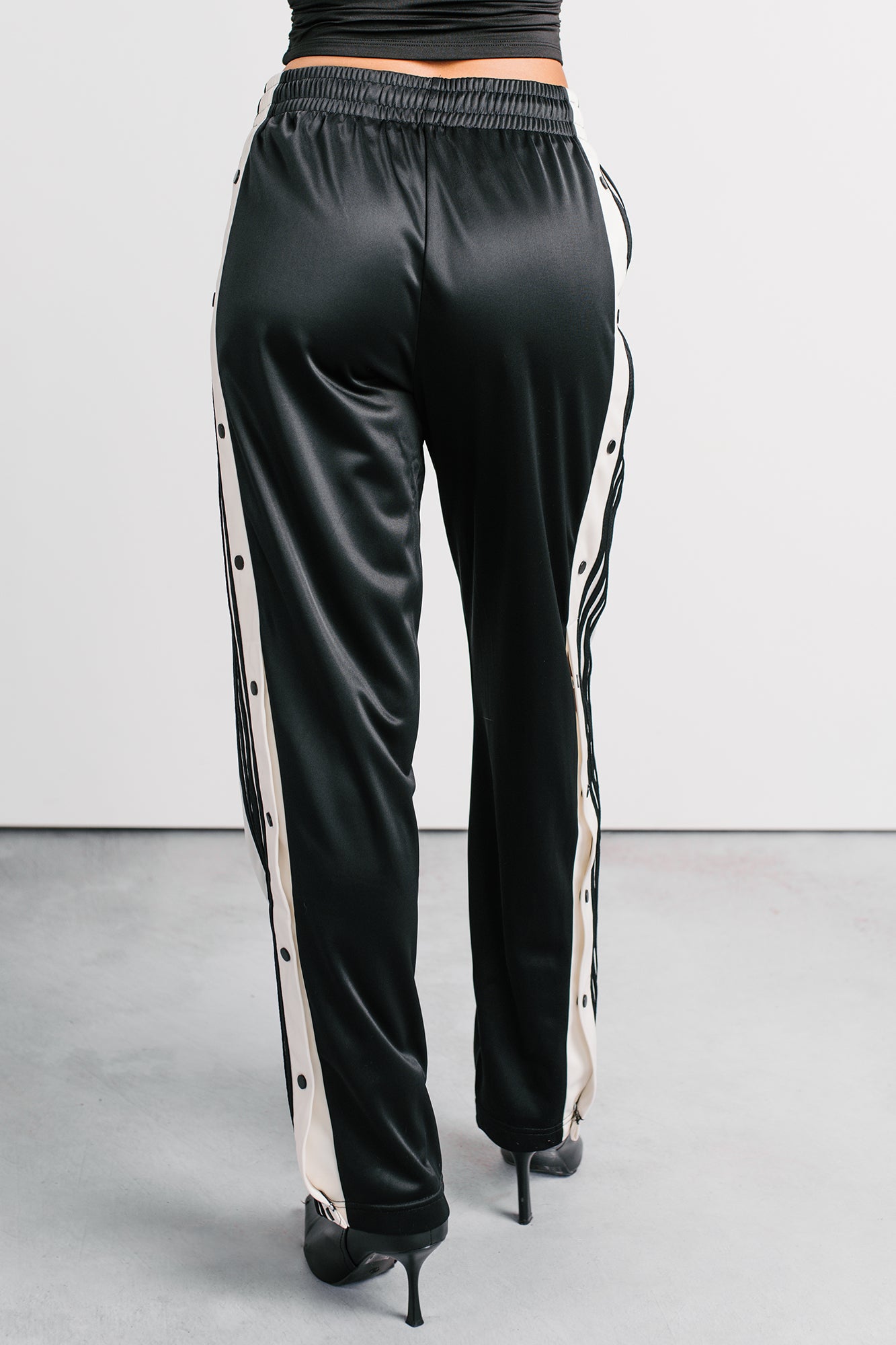 Athletic Ambition Side Snap Track Pants (Black) - NanaMacs