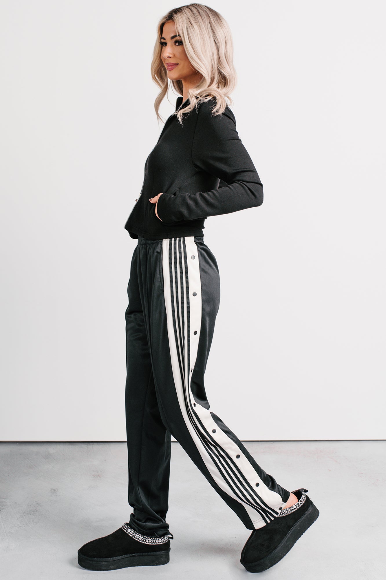 Athletic Ambition Side Snap Track Pants (Black) · NanaMacs