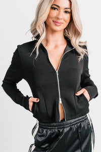 Athletic Drive Double Zipper Active Jacket (Black) - NanaMacs