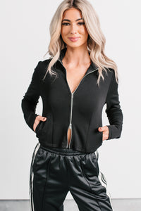 Athletic Drive Double Zipper Active Jacket (Black) - NanaMacs