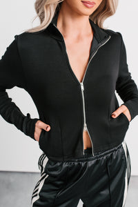 Athletic Drive Double Zipper Active Jacket (Black) - NanaMacs