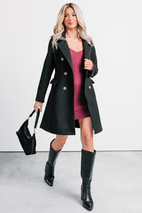 Downtown Drift Button Up Lightweight Coat (Black) - NanaMacs