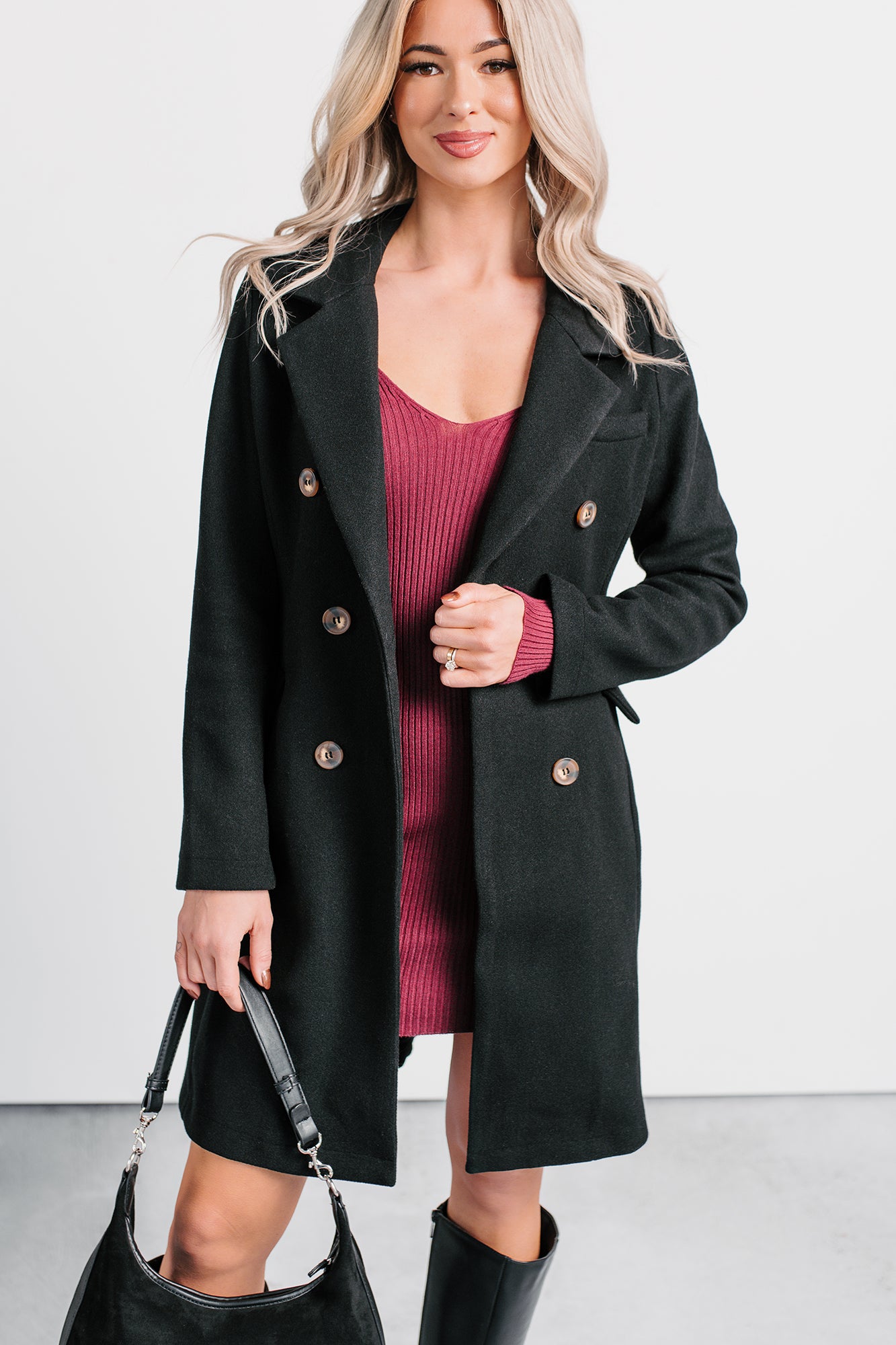 Downtown Drift Button Up Lightweight Coat (Black) - NanaMacs