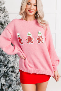 Soft Calm Gingerbread Sequin Knit Sweater (Mauve) - NanaMacs