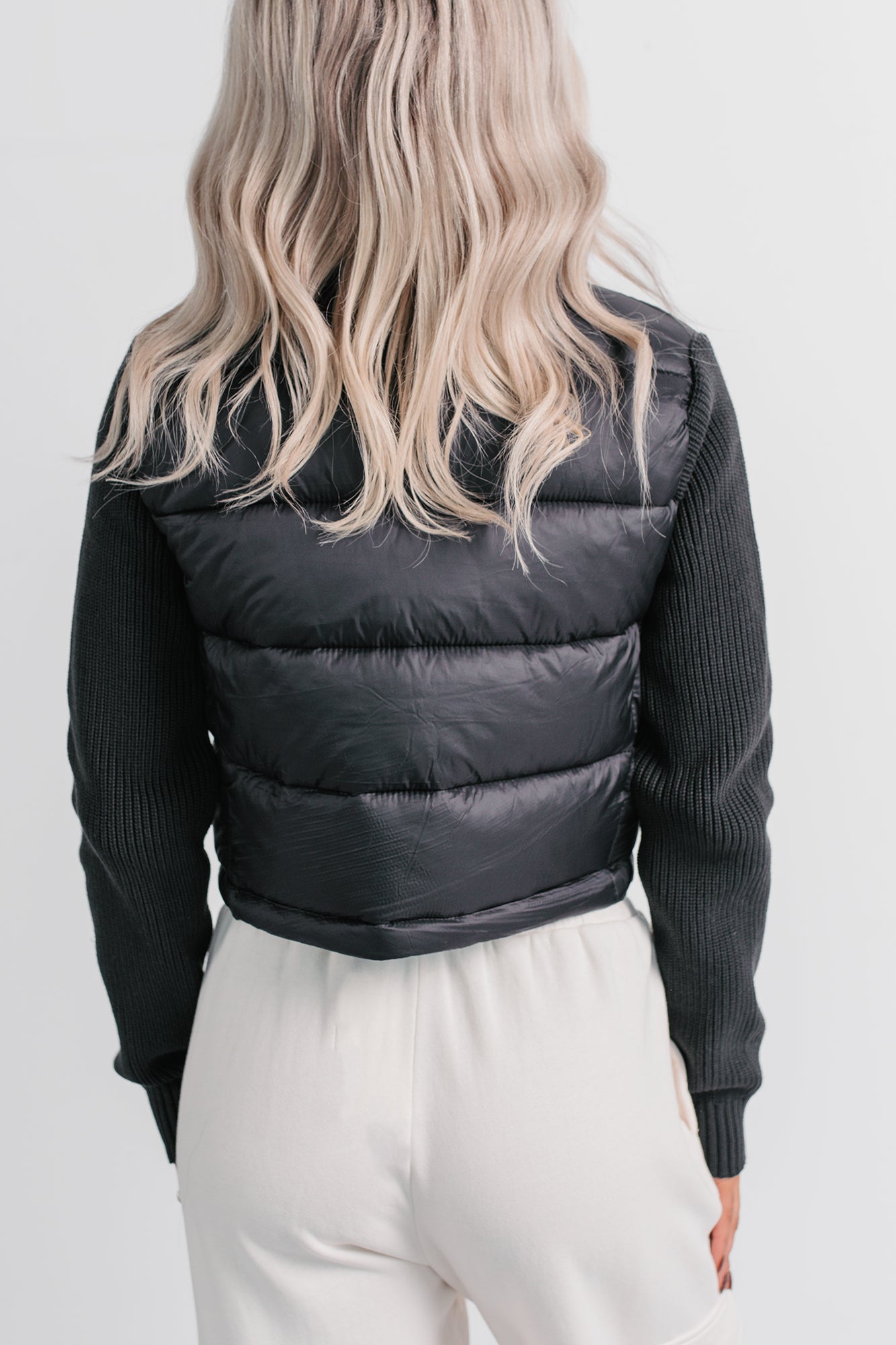 Urban Moments Cropped Puffer Jacket (Black) - NanaMacs