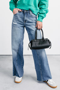 Isaac Mid Rise Wide Leg Cello Jeans (Medium)