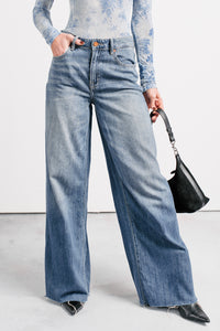 Aldo High Rise Wide Leg Hidden Brand Jeans (Medium Vintage) - NanaMacs