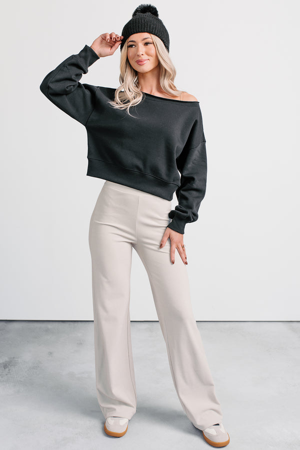 Easy On Me Soft Wide Leg Pants (Beige)