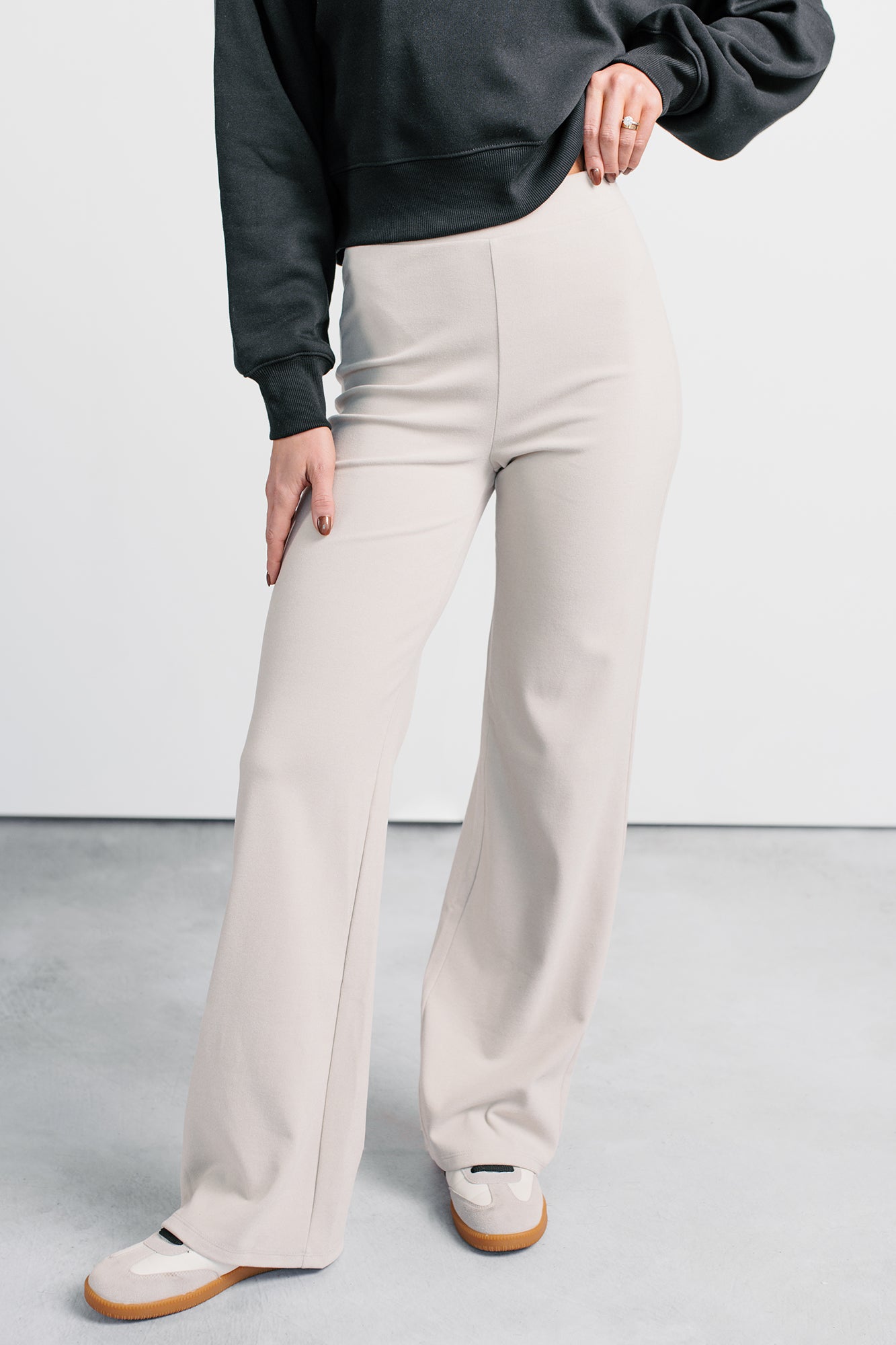 Easy On Me Soft Wide Leg Pants (Beige) - NanaMacs
