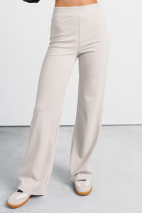 Easy On Me Soft Wide Leg Pants (Beige) - NanaMacs
