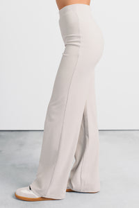 Easy On Me Soft Wide Leg Pants (Beige) - NanaMacs