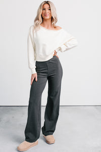 Hearts Full Long Sleeve Boat-Neck Sweater (Cream) - Ships by 12/12