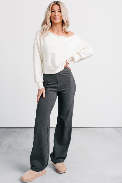 Hearts Full Long Sleeve Boat-Neck Sweater (Cream) - Ships by 12/12