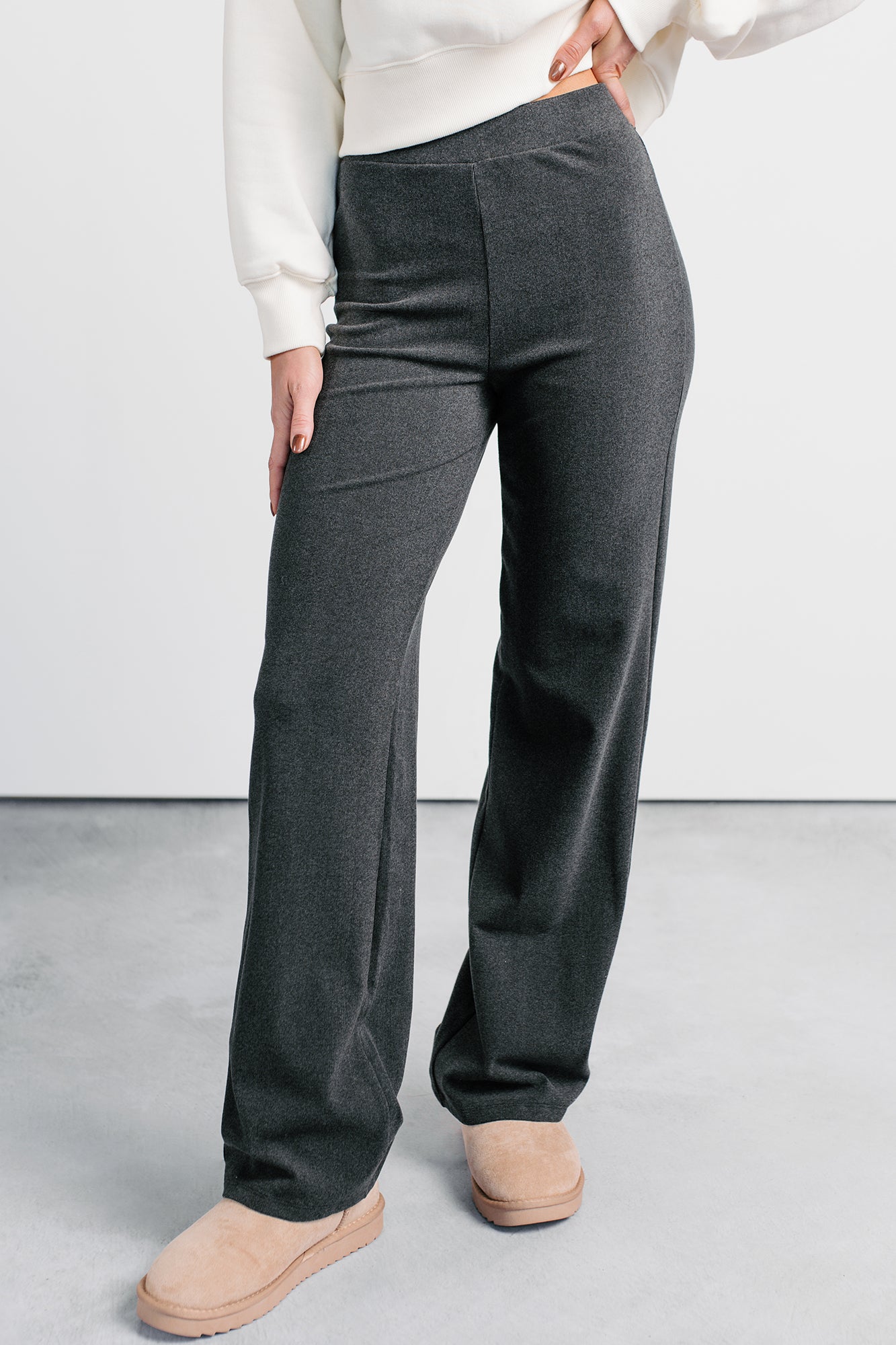 Easy On Me Soft Wide Leg Pants (Black) - NanaMacs