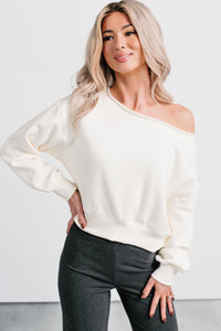 Hearts Full Long Sleeve Boat-Neck Sweater (Cream) - Ships by 12/12