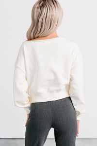 Hearts Full Long Sleeve Boat-Neck Sweater (Cream) - Ships by 12/12