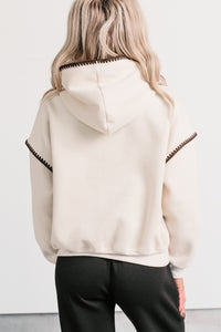 On Your Way Stitching Detail Hoodie (Cream) - NanaMacs
