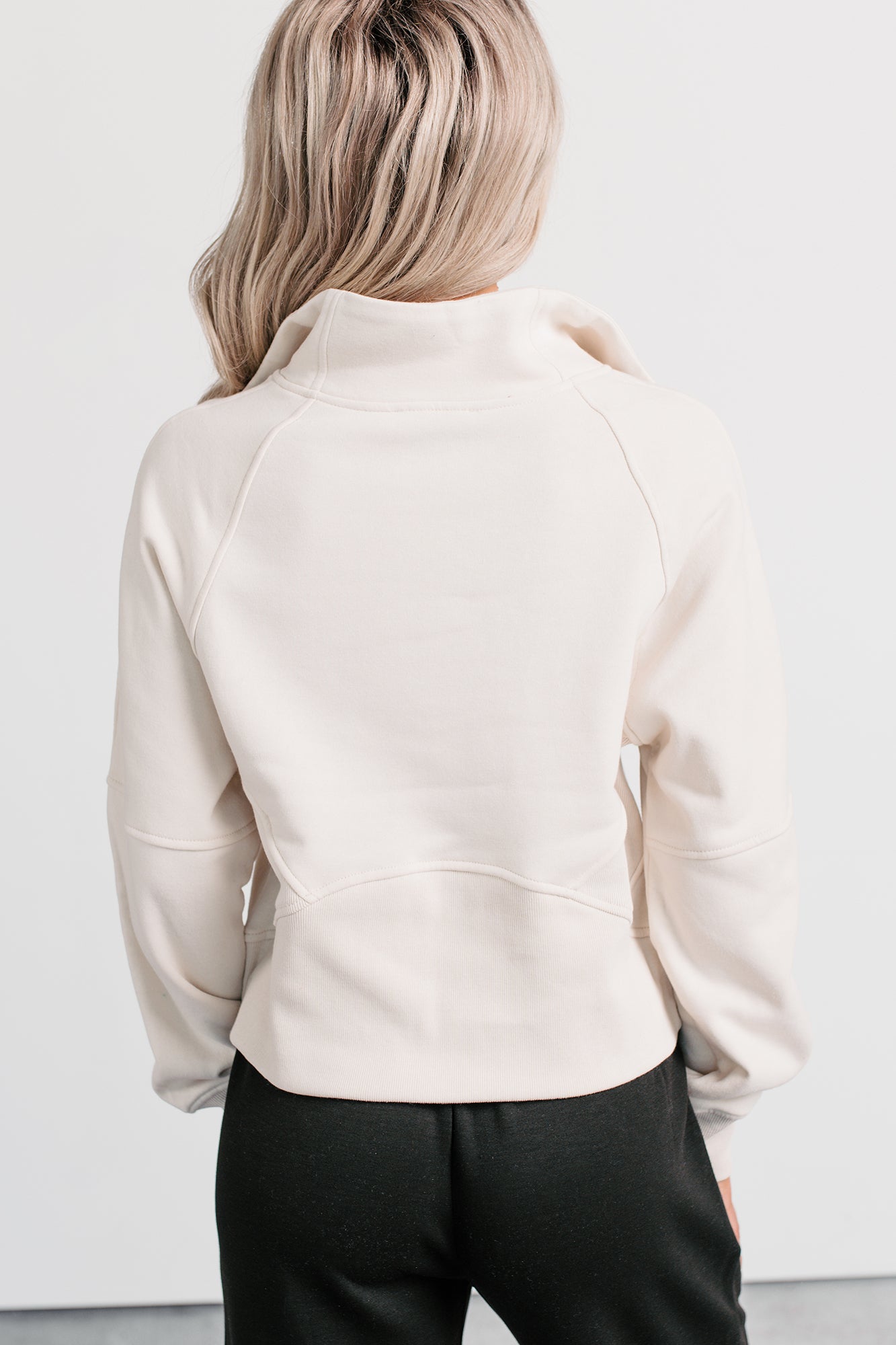 Quiet As Clouds Half-Zip Sweatshirt (Sand Beige) - NanaMacs