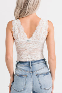 Make Me Blush Padded Lace Bralette (Ivory) - NanaMacs