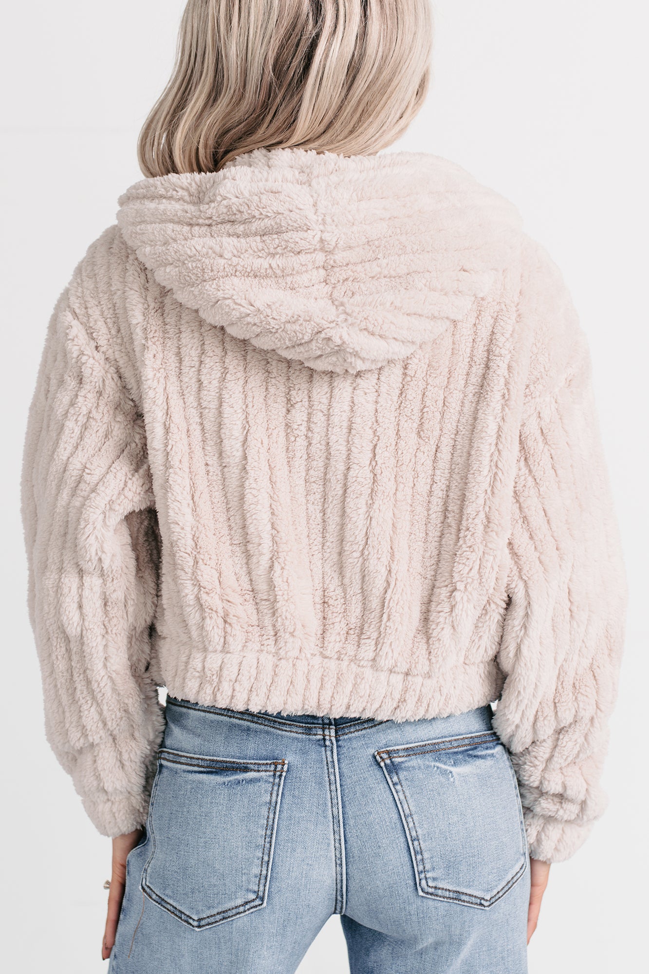 Big Softie Hooded Sherpa Jacket (Milk Tea) - NanaMacs