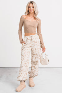 Do It Right Soft Cheetah Print Joggers (Cream/Mocha) - NanaMacs