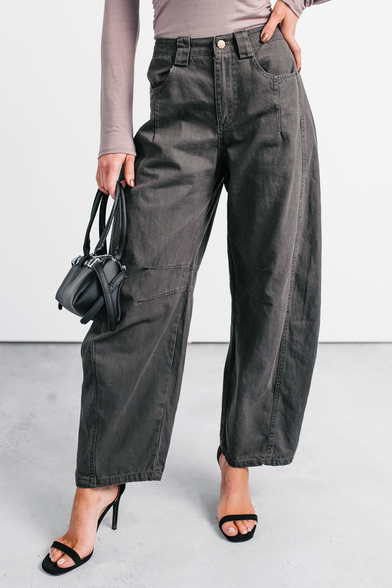 Fabian Wide Leg Denim Papermoon Jeans (Charcoal) · NanaMacs