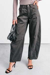 Fabian Wide Leg Denim Papermoon Jeans (Charcoal) - NanaMacs