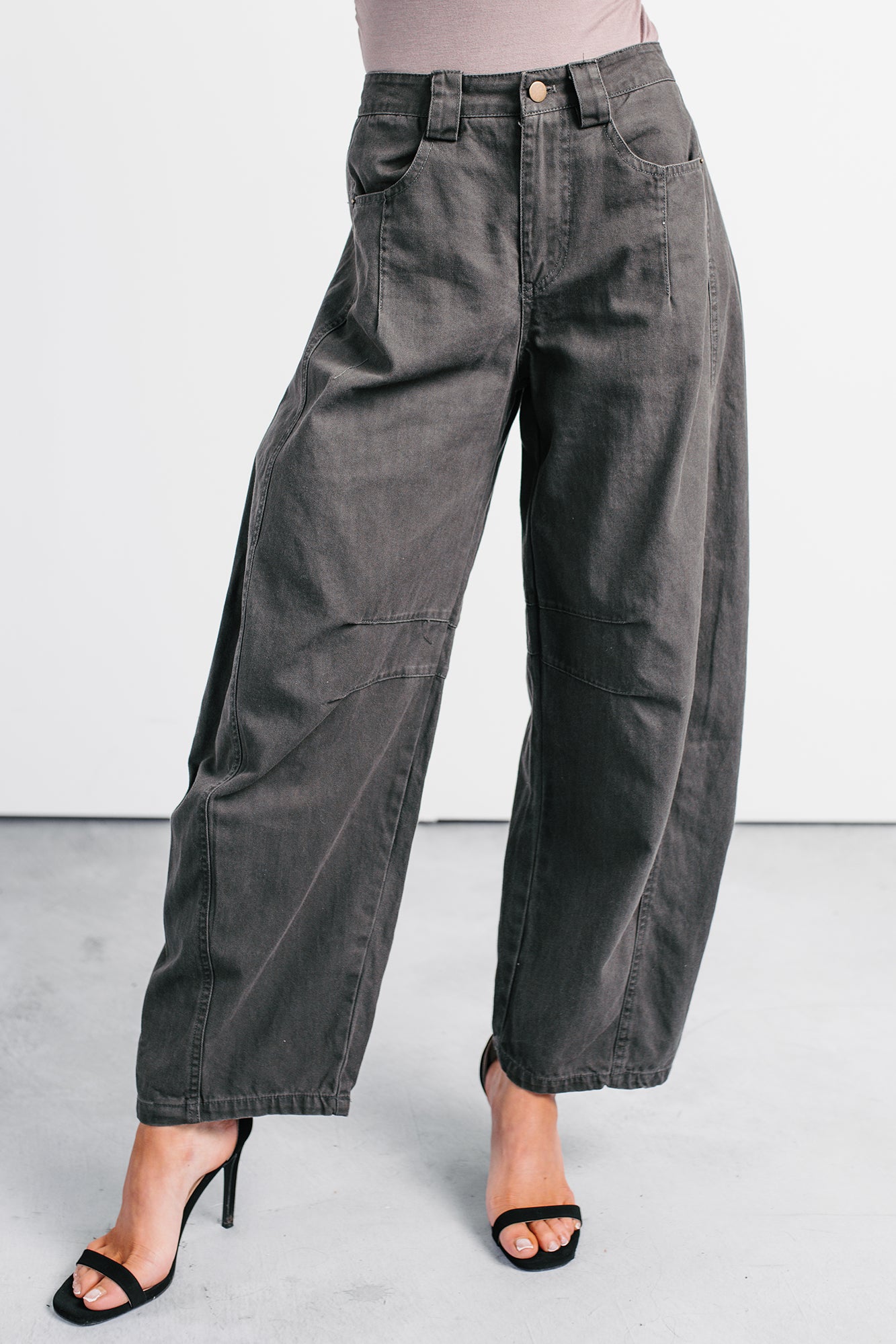 Fabian Wide Leg Denim Papermoon Jeans (Charcoal) · NanaMacs