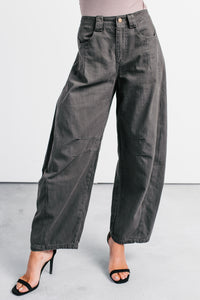 Fabian Wide Leg Denim Papermoon Jeans (Charcoal) - NanaMacs