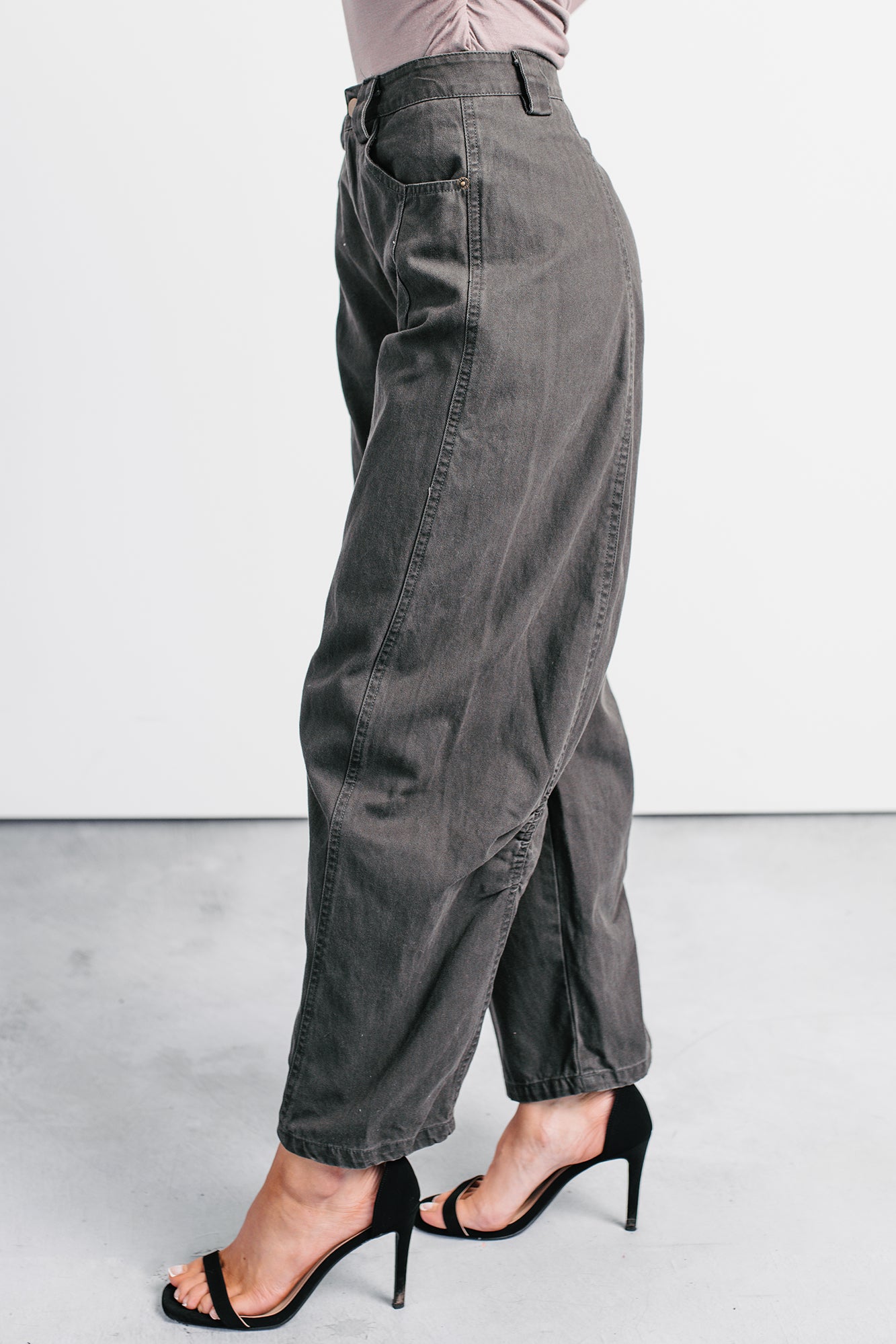 Fabian Wide Leg Denim Papermoon Jeans (Charcoal) - NanaMacs