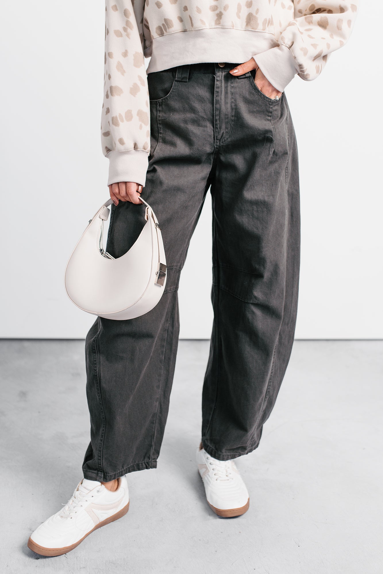 Fabian Wide Leg Denim Papermoon Jeans (Charcoal) · NanaMacs