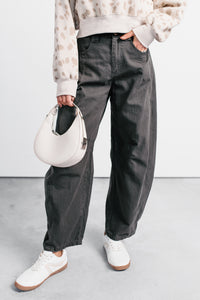 Fabian Wide Leg Denim Papermoon Jeans (Charcoal) - NanaMacs