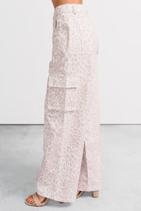 Reyna Wide Leg Leopard Cargo Jeans (Pink/White) - NanaMacs