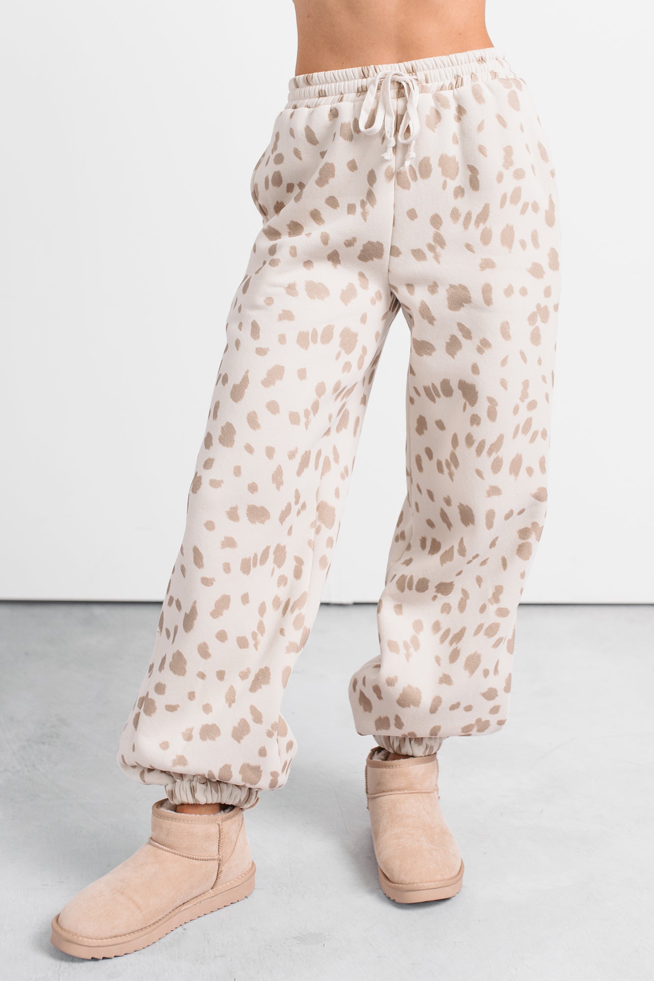Do It Right Soft Cheetah Print Joggers (Cream/Mocha) - NanaMacs