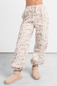 Do It Right Soft Cheetah Print Joggers (Cream/Mocha) - NanaMacs