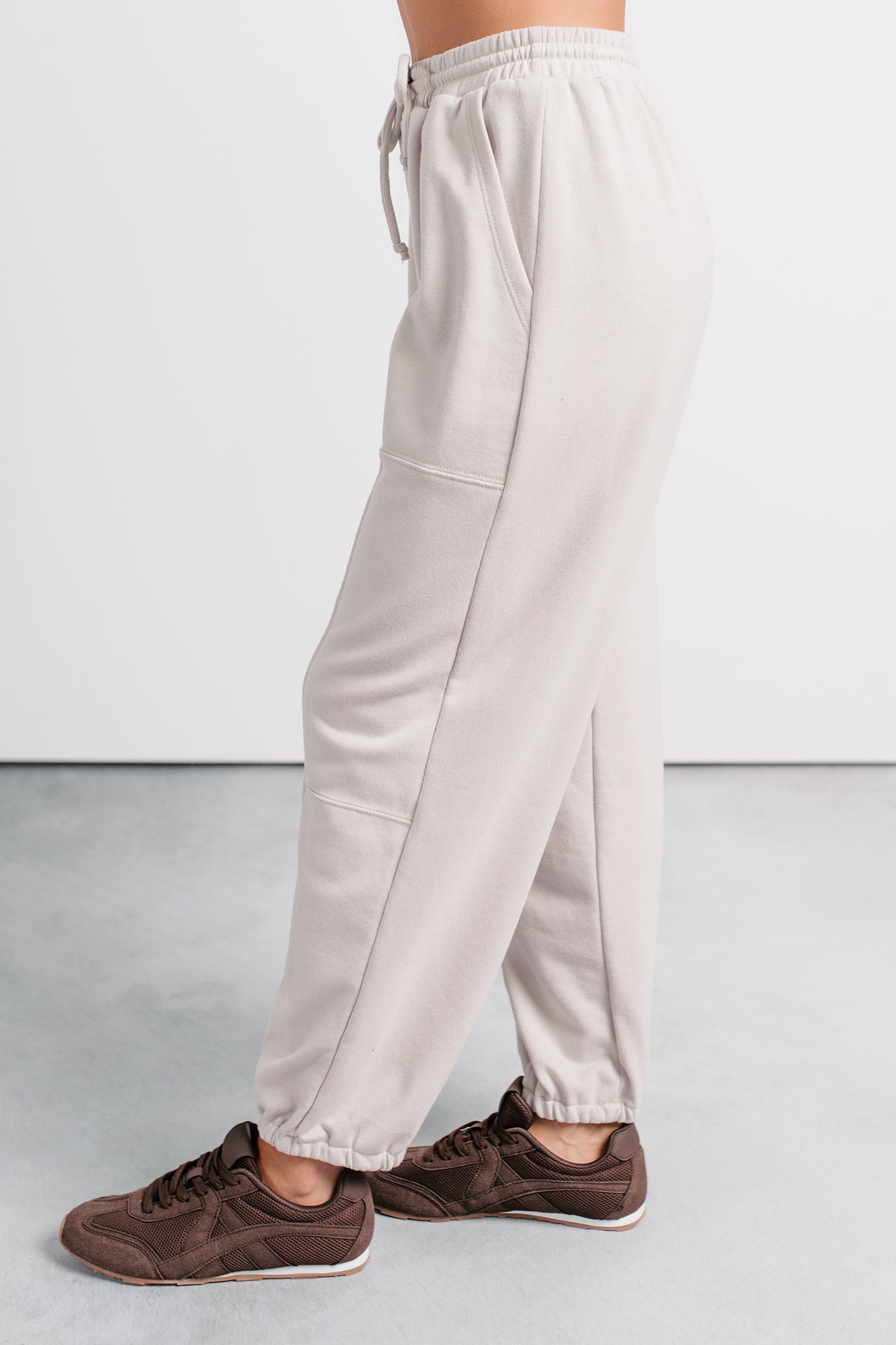 Casual Darling High Rise Jogger Sweatpants (Oat) - NanaMacs