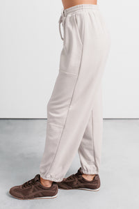 Casual Darling High Rise Jogger Sweatpants (Oat) - NanaMacs