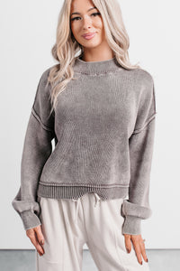 Slow & Settled Acid Wash Knit Sweater (Plum) - NanaMacs