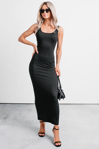 Fine & Mine Sleeveless Bodycon Maxi Dress (Black)