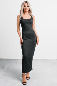 Fine & Mine Sleeveless Bodycon Maxi Dress (Black)